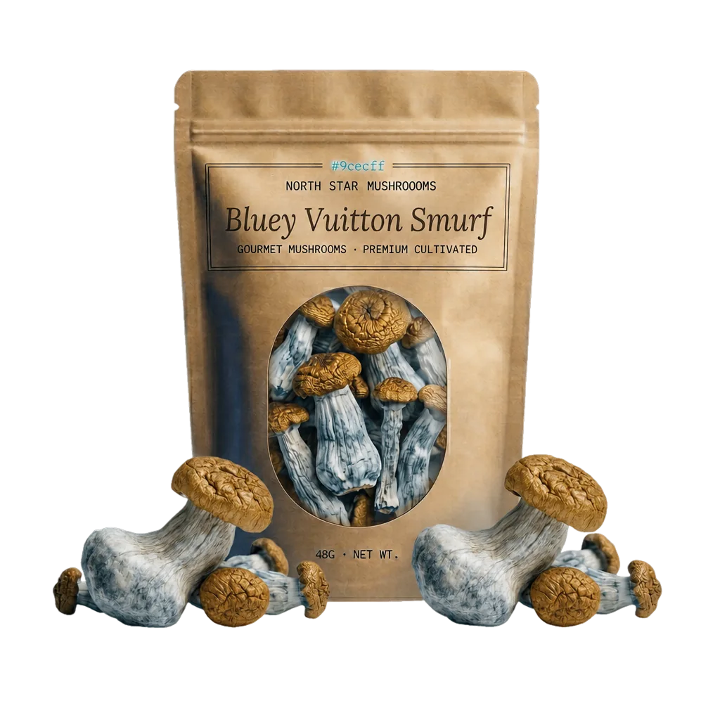 Bluey Vuitton Smurf — Dried Magic Mushrooms